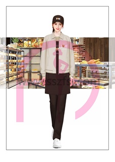 甜品奶茶店员制服4