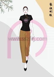 国风休闲餐饮制服2
