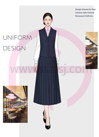 时尚中式餐厅制服2