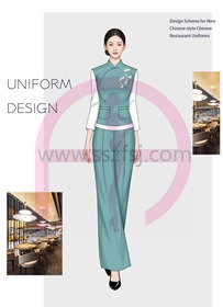 时尚新中式餐厅制服5