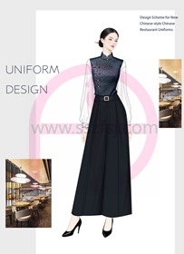 手绘新中式餐饮制服05