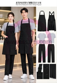 素简风尚餐厅制服4